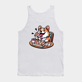 corgi eating pizza Tank Top